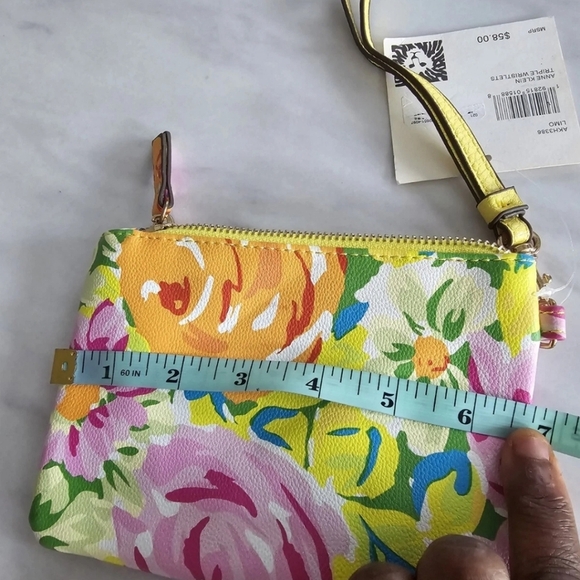 $58 Anne Klein Wristlet Coin Pouch Women Multi Print Colorful New - Picture 9 of 10